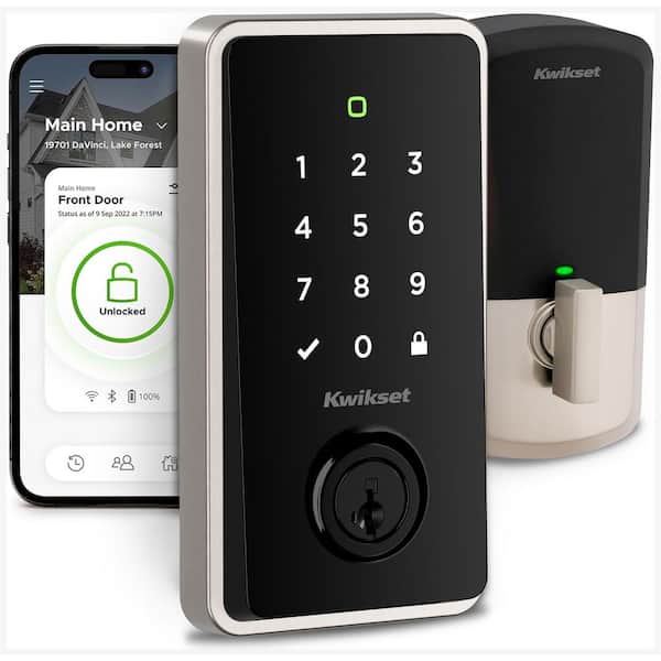 HALO Select Soft Modern Touchscreen Wi-Fi and Matter Enabled Smart Lock Deadbolt in Satin Nickel