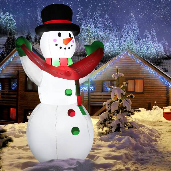 6 2024 Foot Blow Up Snowman with Rotating LED Lights