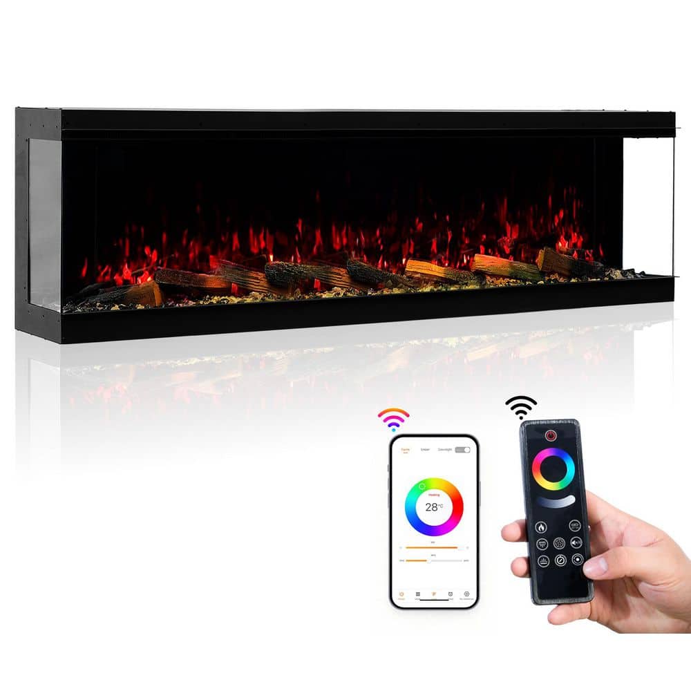 60 in. W Smart Build in Electric Fireplace Insert, 3 Sided View with Crackling Sound, Multi Flame Colors, Alexa Enabled price history on PriceWatchPro