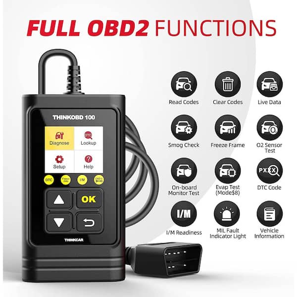 THINKCAR THINKTOOL Deluxe OBD2 Scanner Kit - Black, Polycarbonate Material  - Covers 99% of Vehicles - Maintenance Resets - Automatic VIN ID in the Auto  Diagnostic & Testing Tools department at