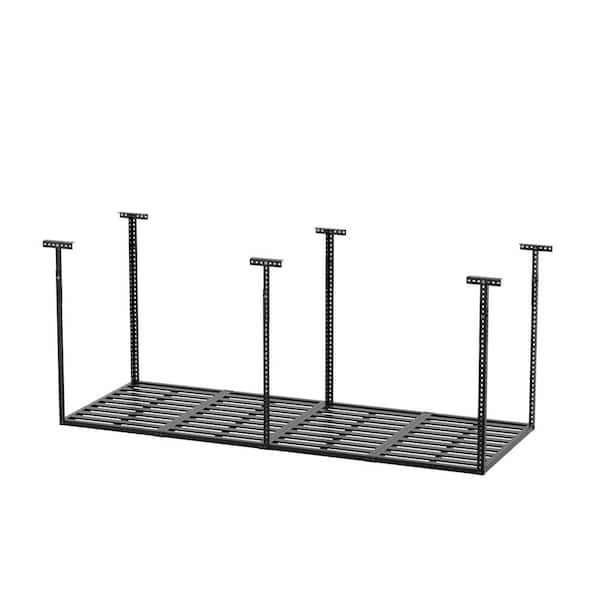 Karl home 36 in. D x 96 in. W Black in Adjustable Height Overhead Ceiling Mount Garage Storage Rack