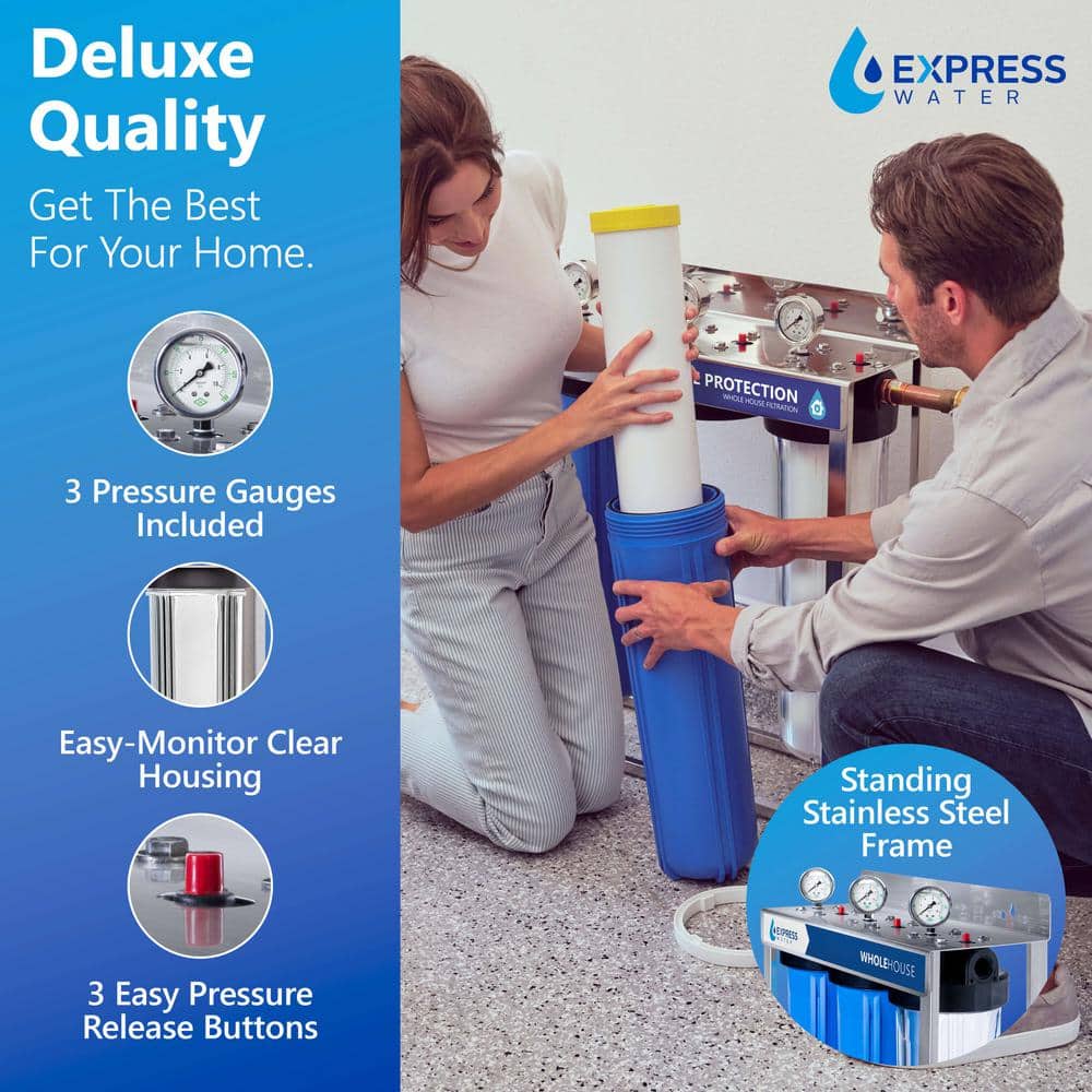 Express Water 3-Stage Whole House Anti-Scale Filtration System