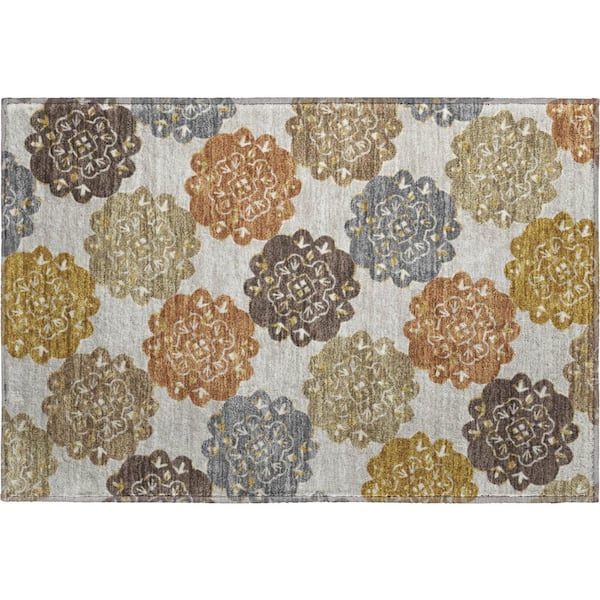 Mayfield Premium Machine Washable Abstract AMF2353 Earth 2 ft. x 3 ft. Accent Rug
