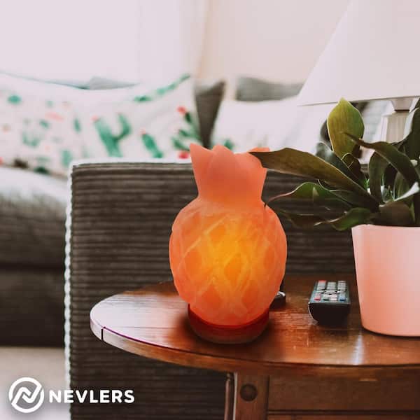 8 in. Pineapple Shaped Himalayan Salt Lamp - Dimmer Cord and Bulbs Included 100% Natural Himalayan Pink Salt