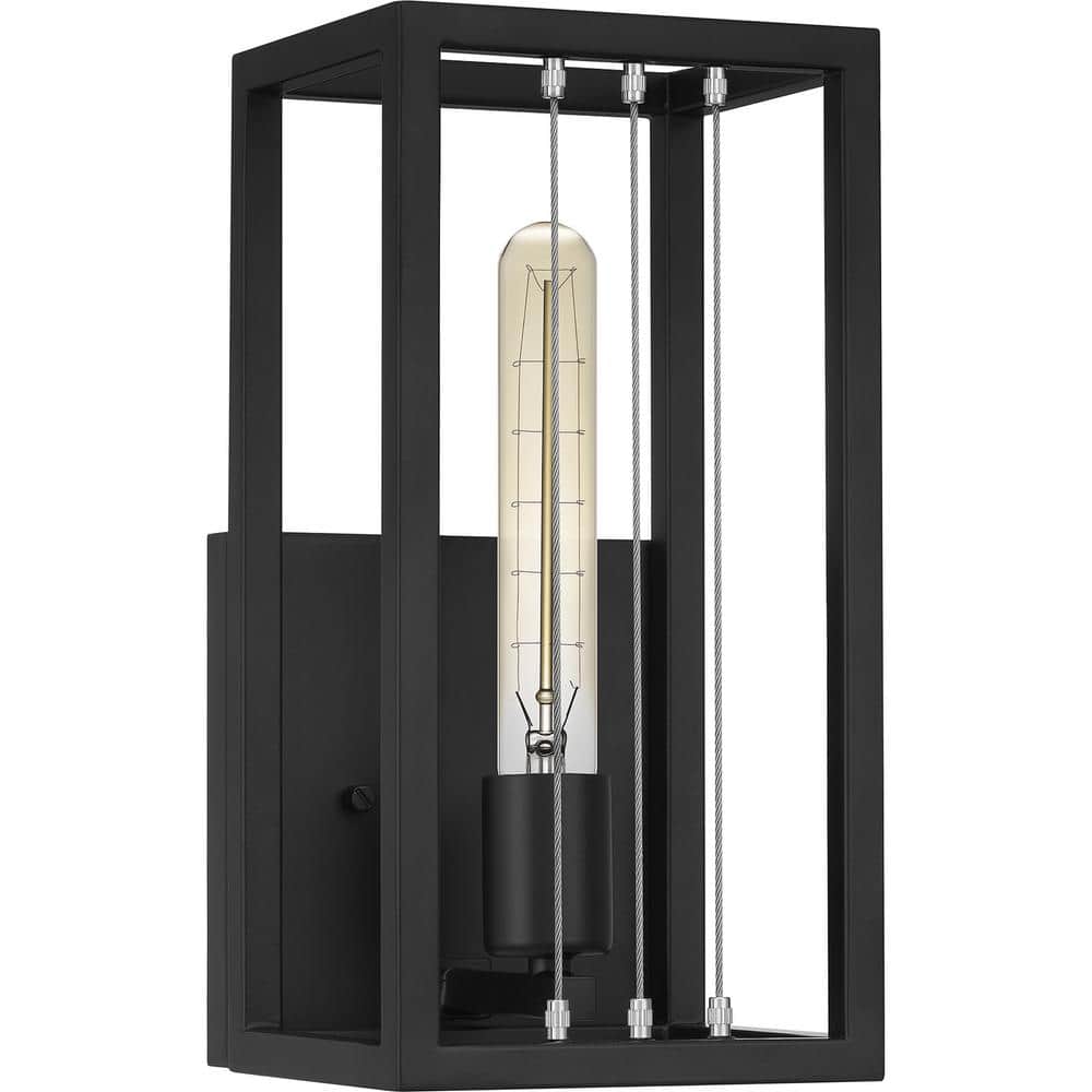 Matte Black Steel 12" Dimmable Wall Sconce