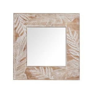 32 in. W x 32 in. H Square Farmhouse Framed Wall Bathroom Vanity Mirror