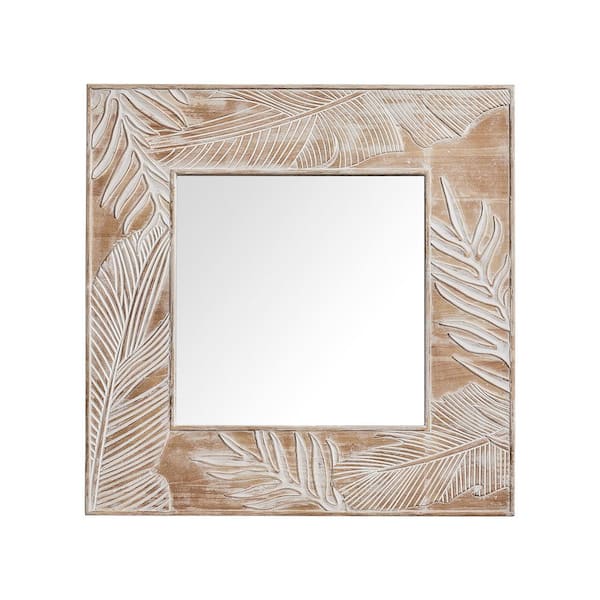 matrix decor 32 in. W x 32 in. H Square Farmhouse Framed Wall Bathroom Vanity Mirror