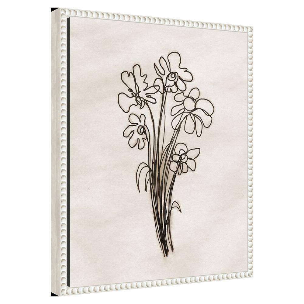 Dan Meneely Native Flowers White Beaded Canvas Wall Art