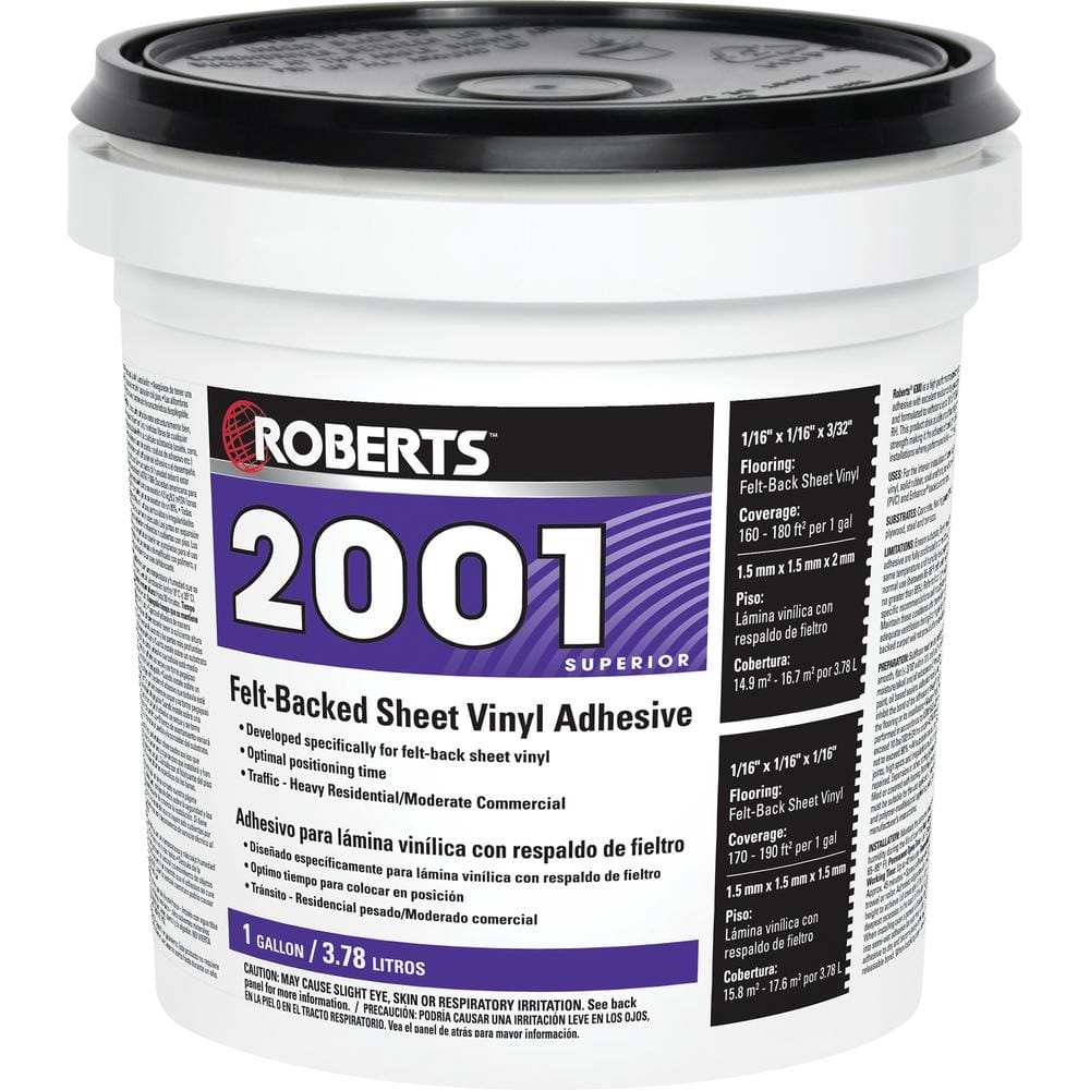 Roberts 2001 1 Gal Felt Backed Sheet, Henry Vinyl & Linoleum Floor Repair Adhesive