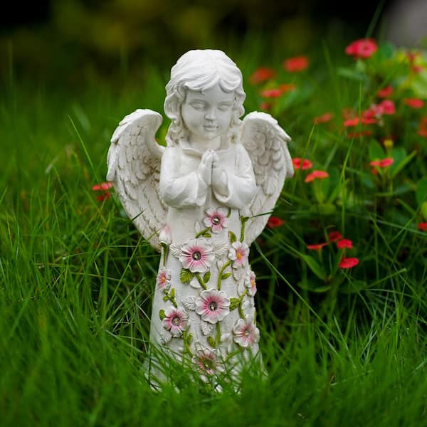  Angel Statue for Garden, Guardian Angel Holding Flowers with  Solar Light, Gardening Gifts for Mom Grandma Lawn Ornaments Figurines for  Lawn, Christian Religious Gift