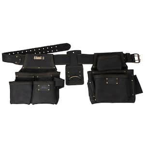 Pro 4-Piece Oil-Tanned Leather Construction Rig - Contractor Work Belt