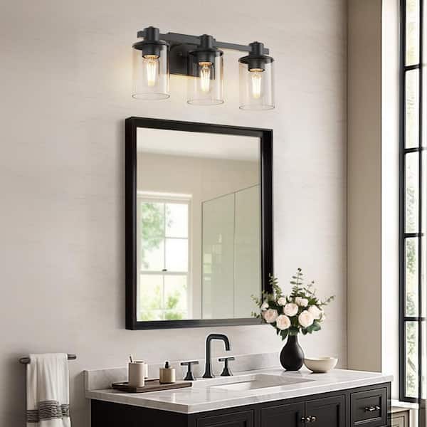 Sailstar Bathroo Light Fixtures 3 Light, Anti-Rust Atte Black