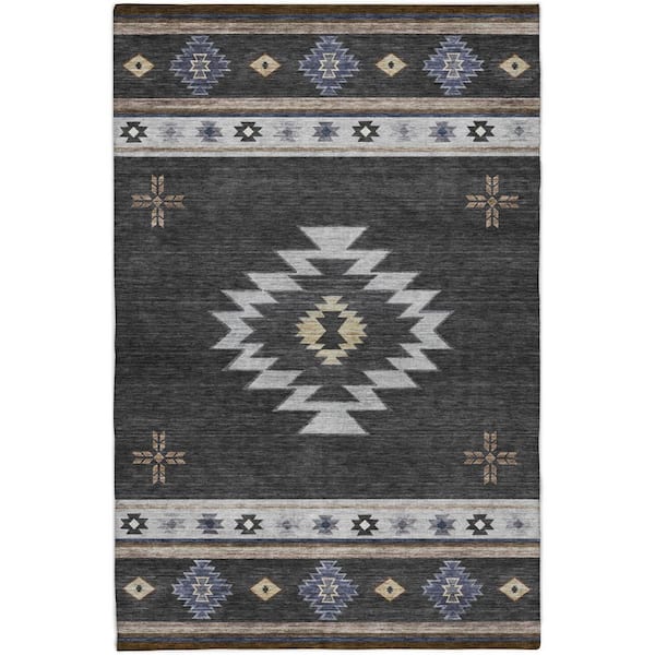 Dream Shag Premium Machine Washable Abstract ADS179 Midnight 9 ft. x 12 ft. Area Rug