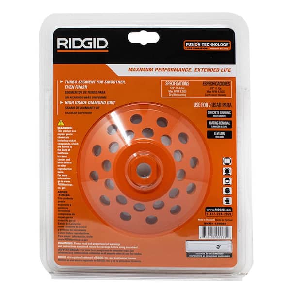 RIDGID 7 in. 24-Segment Turbo Cup Grinding Wheel Power Tool