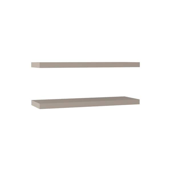 Unbranded 31.5 in. W x 10 in. D Taupe Particle Board Floating Shelves Wall Mounted Storage Shelves Decorative Wall Shelf (2-Pack)