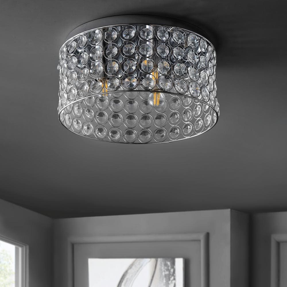 Ellen Crystal Chrome 15" LED Flush Mount Ceiling Light