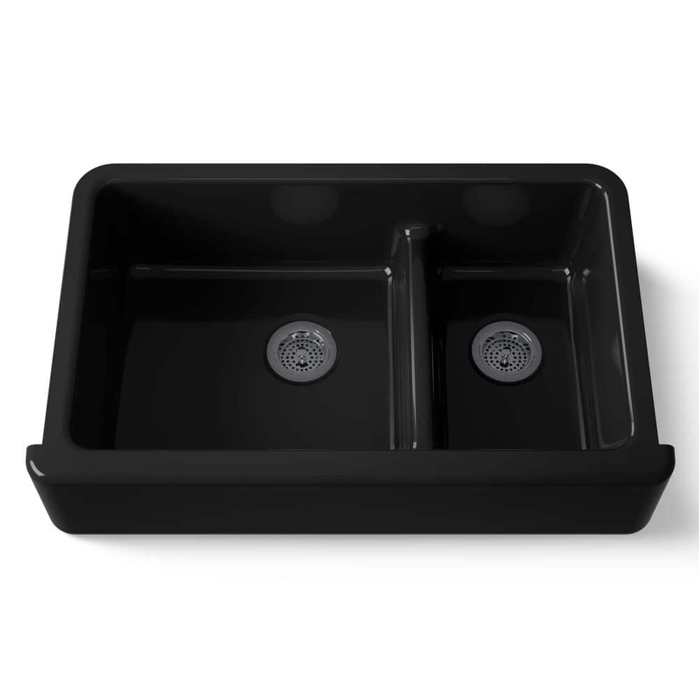 KOHLER Whitehaven Smart Divide Farmhouse Apron-Front Cast Iron 36
