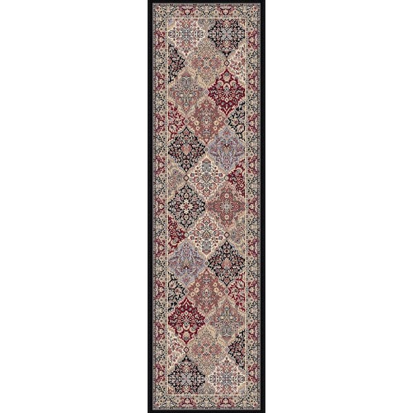 Ancient Garden Multi Panel 2 ft. x 8 ft. Indoor Runner Rug