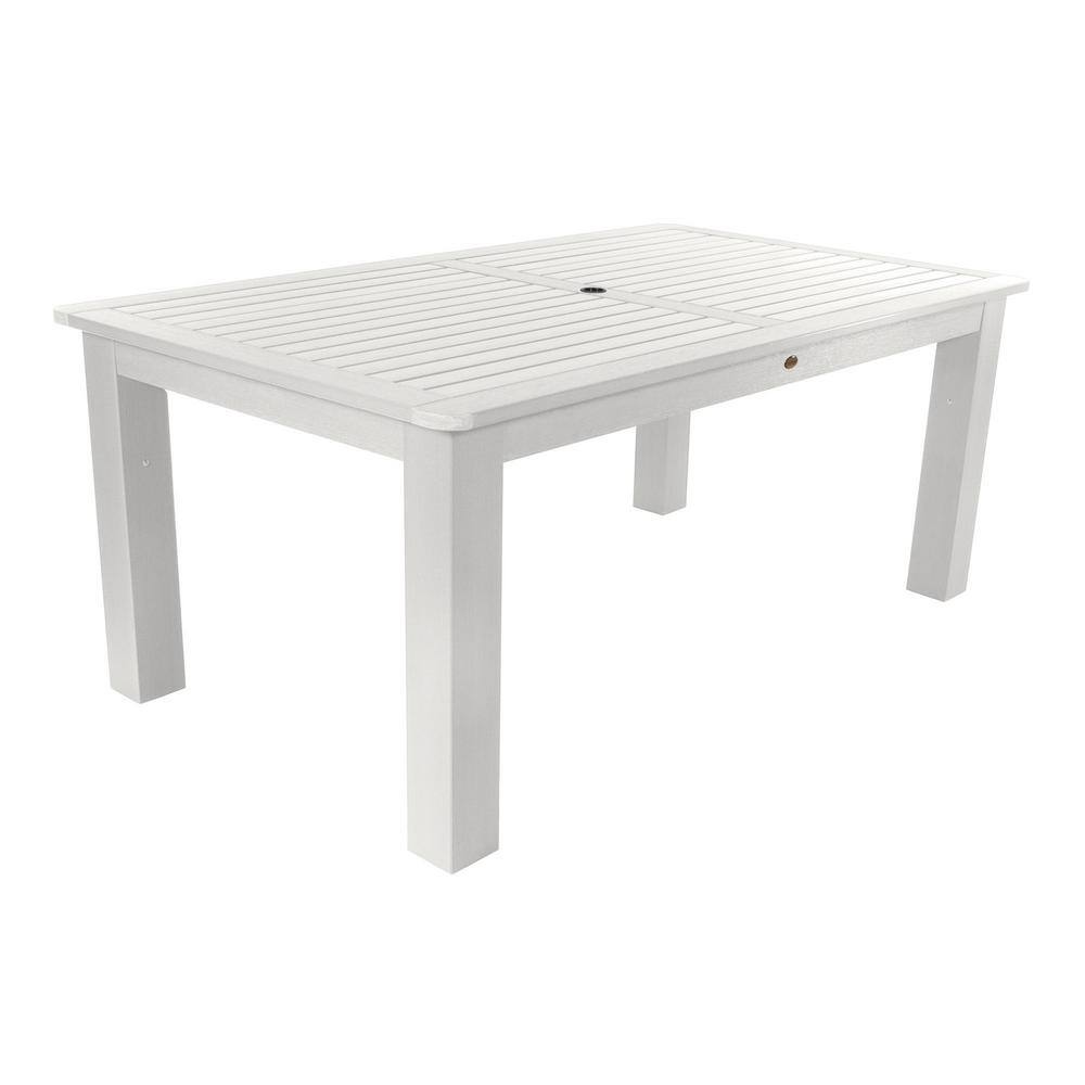 Highwood White Rectangular Recycled Plastic Outdoor Dining Table AD