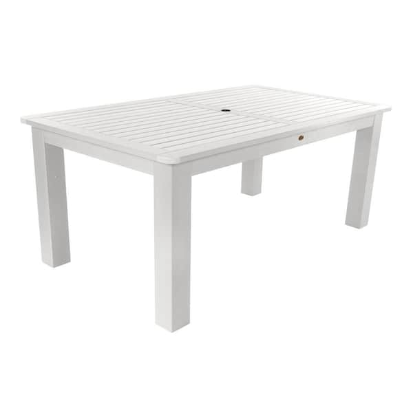 Highwood White Rectangular Recycled Plastic Outdoor Dining Table