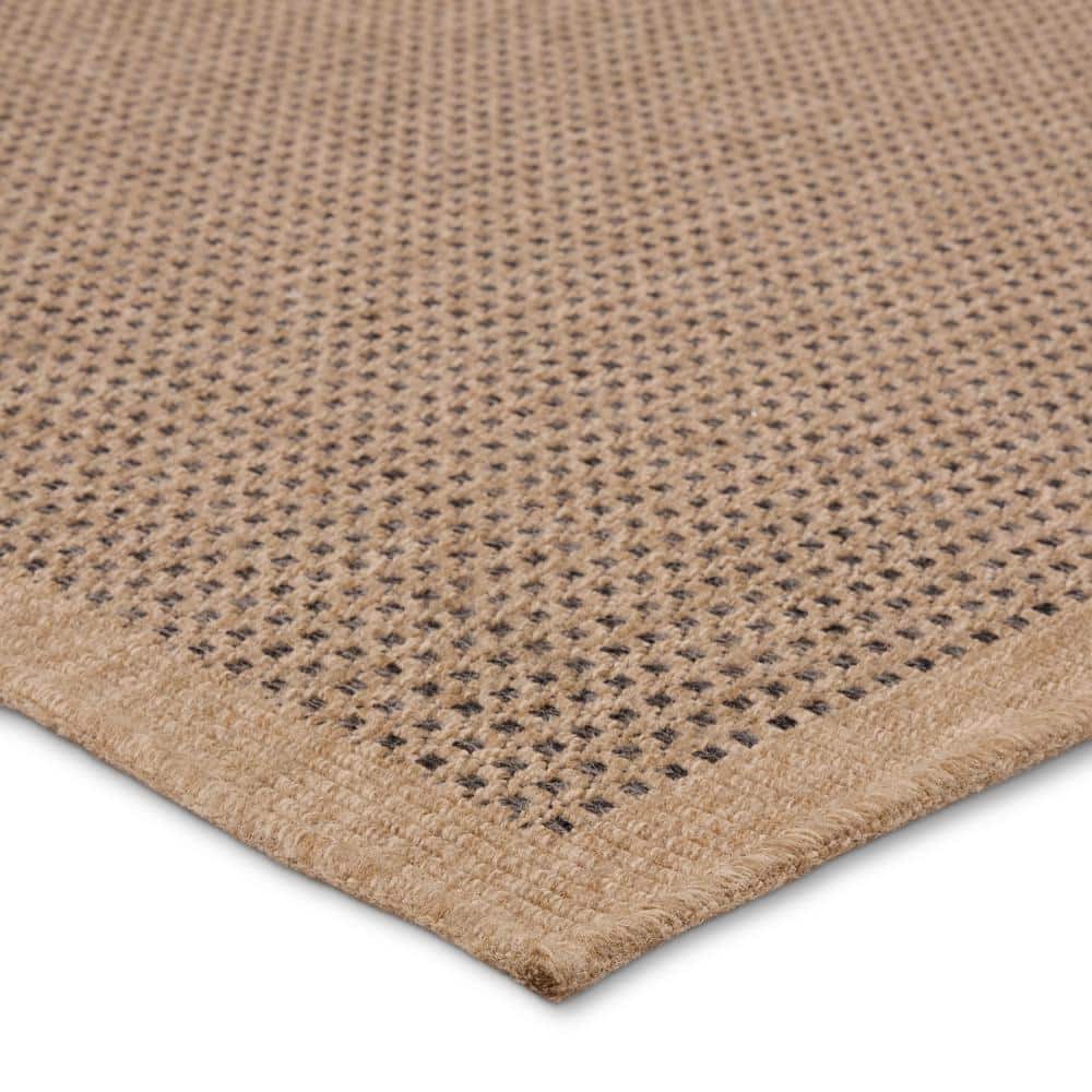 Black and Brown Synthetic Flat Woven Kids Rug, 5' x 8'