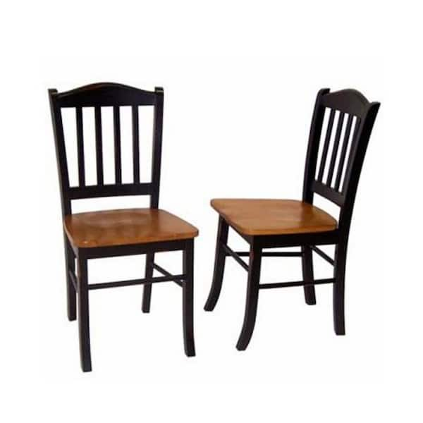 Boraam Black And Oak Shaker Dining Chair Set Of 2 30536 The Home Depot