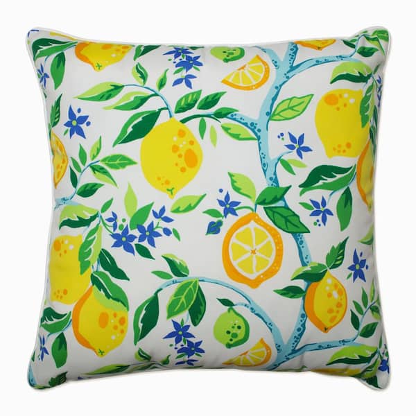 Pillow Perfect Yellow Square Outdoor Square Throw Pillow