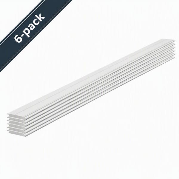 1 in. x 6 in. x 8 ft. Timeless Farmhouse White Smooth Painted Edge and Center Bead Accent Wood Pine Board (6-Pack)