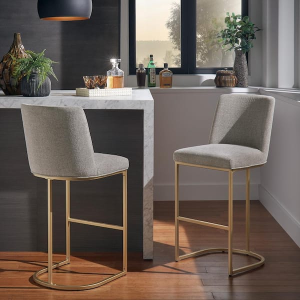 29.88 in. Gray Metal Bar Stool (Set Of 2)