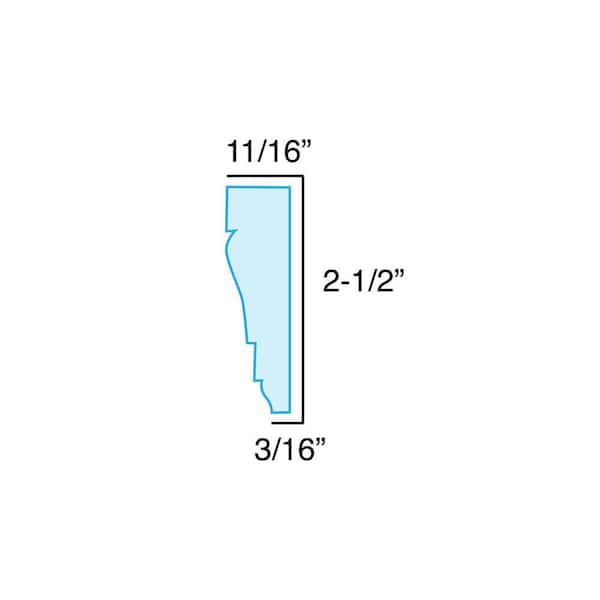 American Pro Decor WM 361 2-1/2 in. x 11/16 in. x 96 in. Recycled Polystyrene Case Moulding Pro Pack 48 LF (6-Pack)