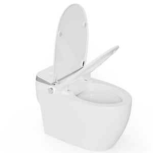 Tankless Elongated Single Flush Smart Toilet Bidet, with Auto Flush, Heated Seat, Warm Air Dryer, in White