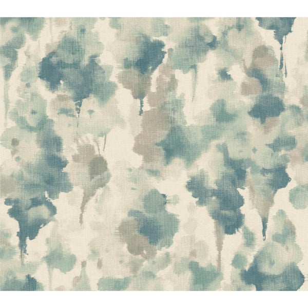 York Wallcoverings Off White and Dark Blue Mirage Paper Unpasted Matte Wallpaper, 27-in. by 27-ft.