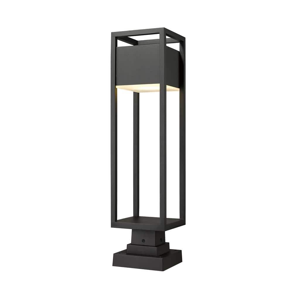 Barwick 1-Light Black 28.25 in. LED Aluminum Hardwired Outdoor Weather Resi