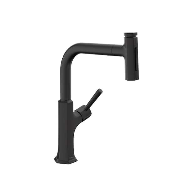 Hansgrohe Locarno Single-Handle Pull Down Sprayer Kitchen Faucet in Matte Black