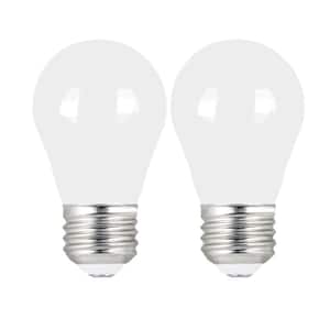 60-Watt Equivalent A15 Dimmable Filament CEC Title 20 90+ CRI White Glass LED Ceiling Fan Light Bulb Soft White (2-Pack)