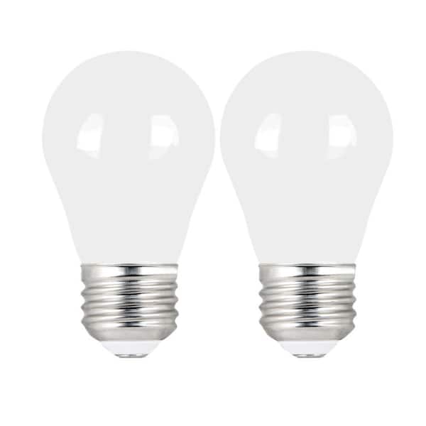 Feit Electric 60-Watt Equivalent A15 Dimmable Filament CEC Title 20 90+ CRI White Glass LED Ceiling Fan Light Bulb Soft White (2-Pack)