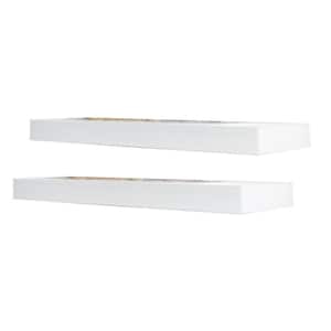 23.6 in. W x 8 in. D White Wood Decorative Wall Shelf, Set