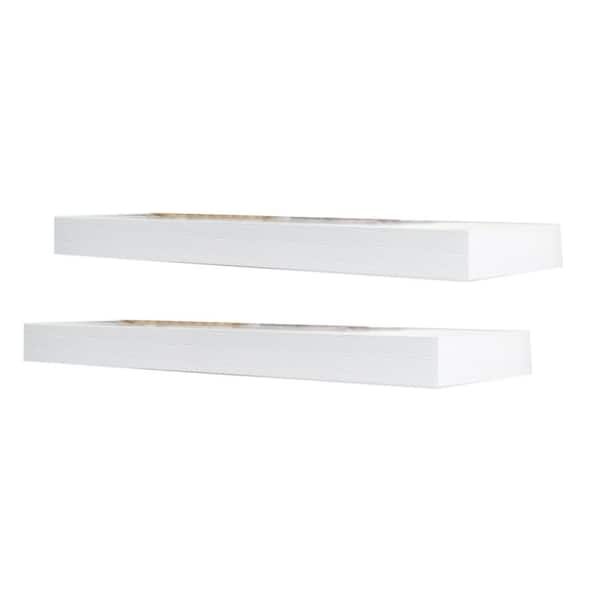 Unbranded 24 in. W x 7 in. D White Floating Shelves Decorative Wall Shelf (Set of 2)