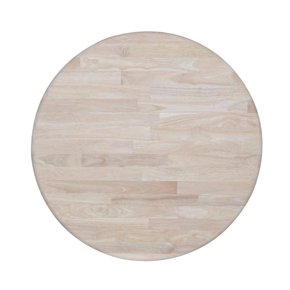 Elegant 30" Round Unfinished Rubberwood Pedestal Dining Table