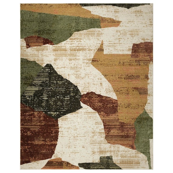 Nordic Beige Multi 8 ft. x 10 ft. Abstract Contemporary Area Rug