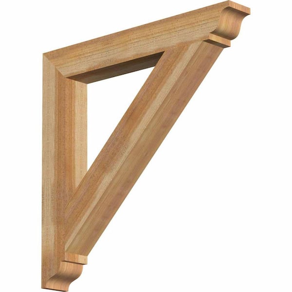 Ekena Millwork 4 in. x 30 in. x 30 in. Western Red Cedar Traditional Rough Sawn Bracket