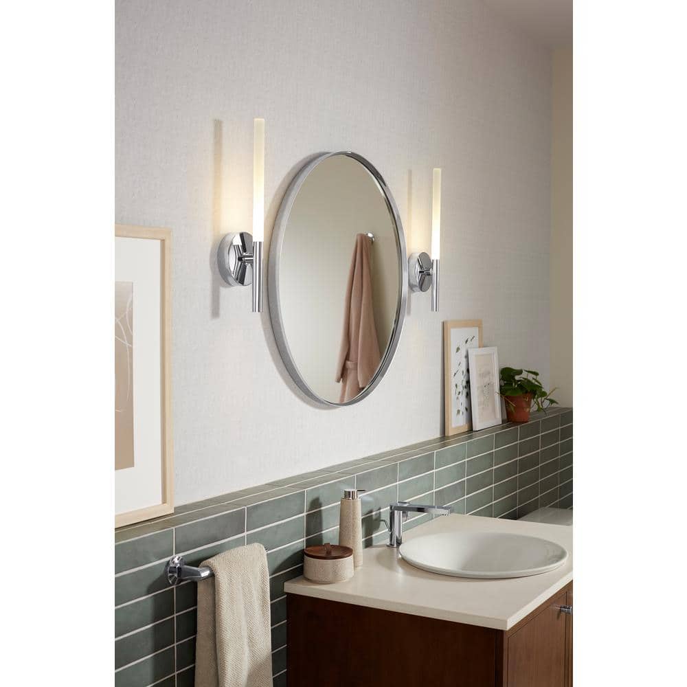 Essential 28" Polished Chrome Round Metal Bathroom Vanity Mirror