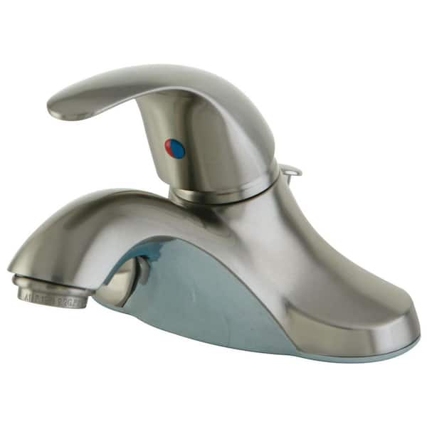 Kingston Brass Legacy 4 in. Centerset Single-Handle Bathroom Faucet with Plastic Pop-Up in Brushed Nickel