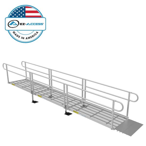 EZ-ACCESS PATHWAY 3G 18 ft. Wheelchair Ramp Kit with Expanded Metal Surface and Two-line Handrails