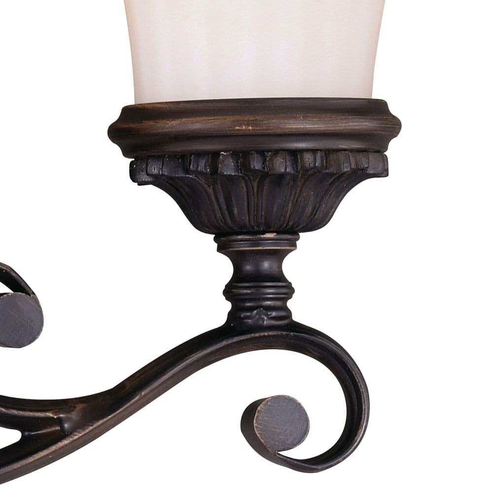 Venetian Bronze 3-Light Vanity Fixture with Etched Glass