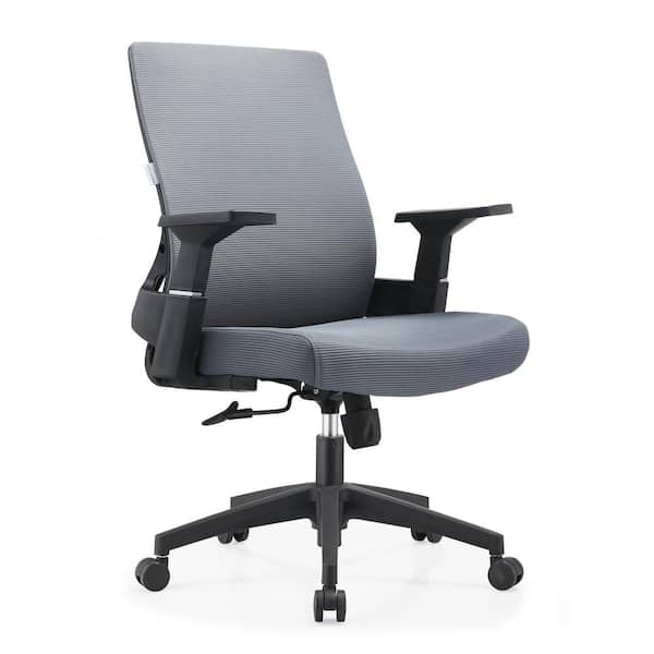 Modern Office Chair Ergonomic Fabric Computer Chair with Swivel and Tilt Brio Series in Grey