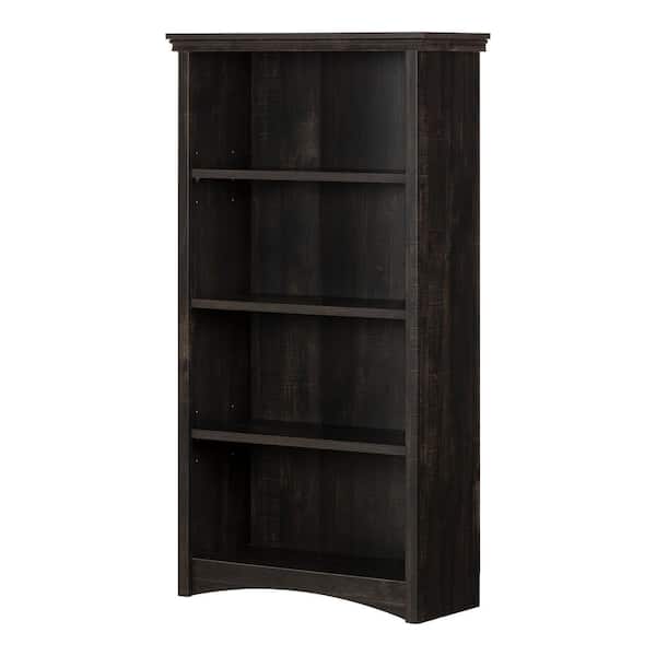 South Shore Gascony Rubbed Black 4-Shelf Bookcase