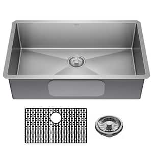 Lenta 16-Gauge Stainless Steel 32 in. Single Bowl Undermount Kitchen Sink with Accessories