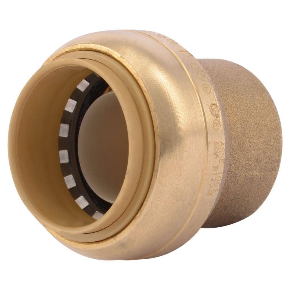 Push to Connect Lead-Free Brass Coupling Fitting 1" Sharkbite Style Push-Fit 
