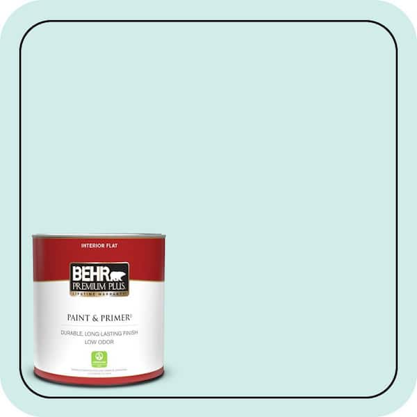 BEHR PREMIUM PLUS 1 qt. #510C-1 Ionic Sky Flat Low Odor Interior Paint & Primer